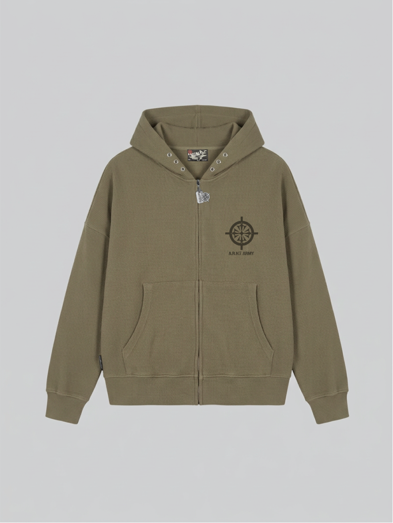 Waffle Olive Hoodie